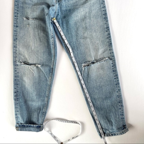 Zara Light Wash Distressed Mom Style Jeans - Picture 10 of 13